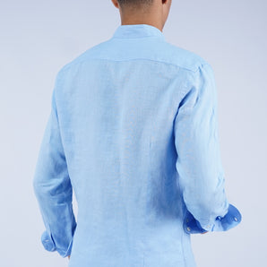 Linen Shirt Mandarin Collar