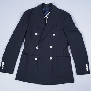 Navy - Double Breasted - Wide Peak Lapel